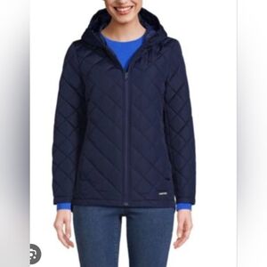 Lands' End Women's Navy Quilted Puffer Jacket